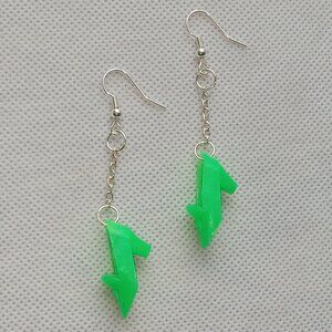 Retro Vintage Barbie Doll Shoe Earrings, Green Shoes Earrings, Cool Earrings